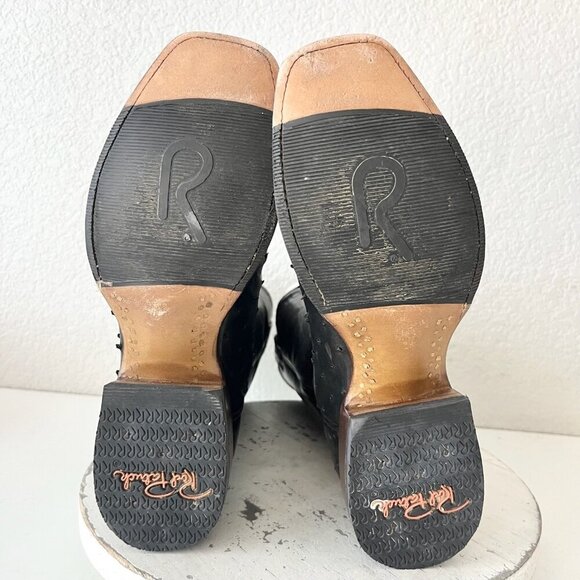 Rod Patrick Womens Cowboy Boots 9C Black Full Quill Ostrich Cowgirl Western EUC - Picture 8 of 12